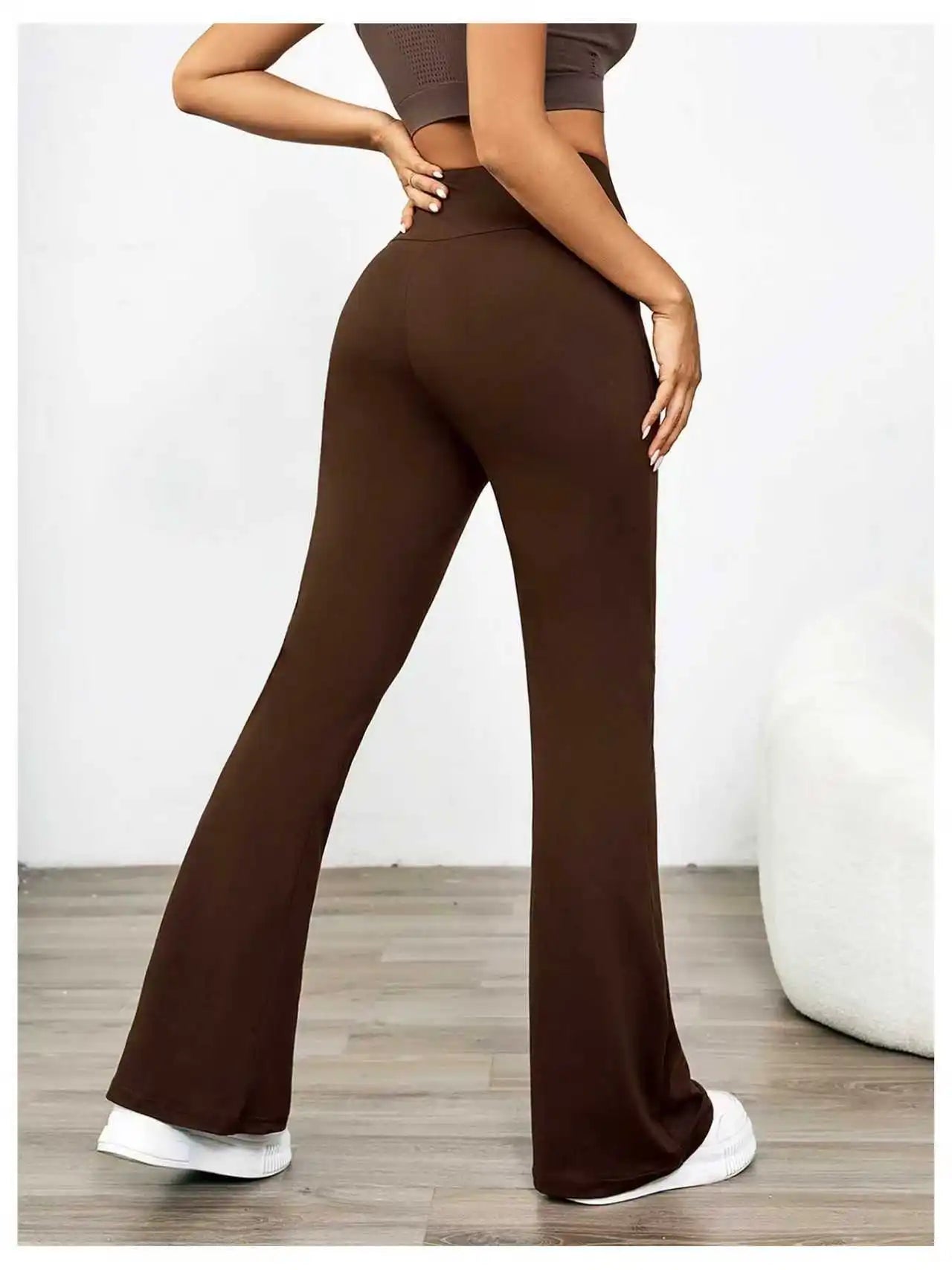 【3 Pack Bootcut Yoga Pants】High Waist Flare Leggings for Women, Black+Gray+Brown Stretch Trousers, Reinforced Stitching Bootleg