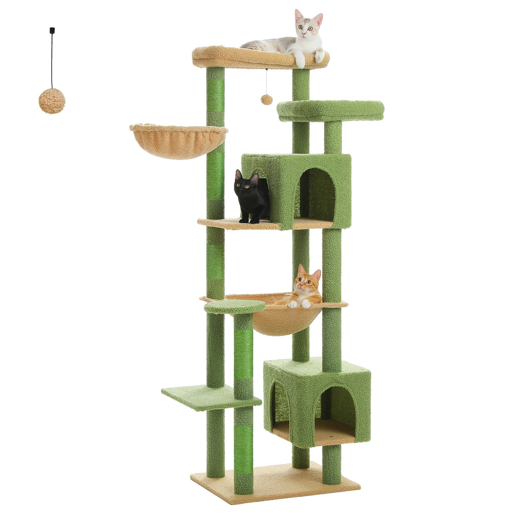 Large Cat Tree for Indoor Large Adult Cats, Multi-Level Cat Tower with Scratching Posts Super Large Hammock Cozy Condo Top Perch