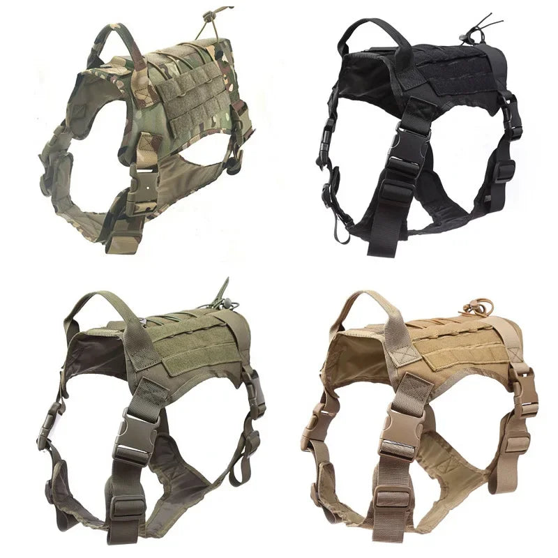 Tactical Pet  Harness And Leash Set Buckle Big Dog Vest German Shepherd Durable Dog  Harness For Small Large Dogs Training Puppy