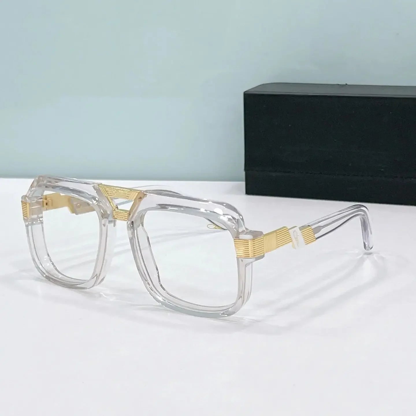 Original CCAZAL MOD669 Luxury Design Square Casual Men Sunglasses Trendy Top Quality Green Acetate Frame Women Couple Eyewear