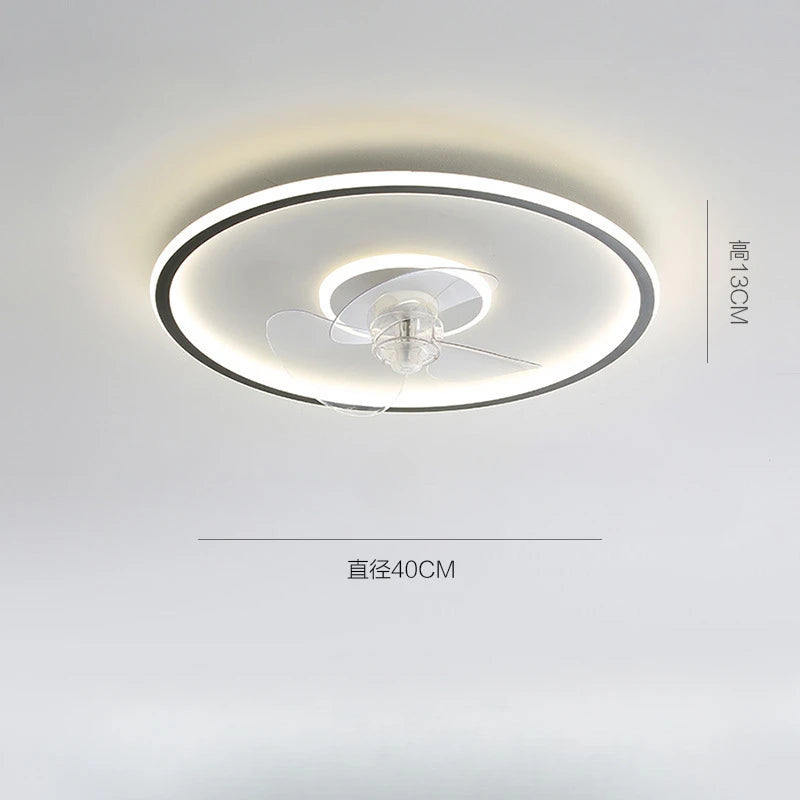 Modern Simple Smart App Ceiling Fan Lamp with LED Light Remote Control Invisible Silent Fan Light Bedroom Living Room Office Fan