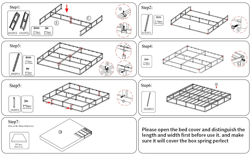7-Inch Height, UFI Basic Model Intelligent Mattress Box Spring, Noiseless Steel Frame, Anti-Slip Design, Easy to Assemble, Iron