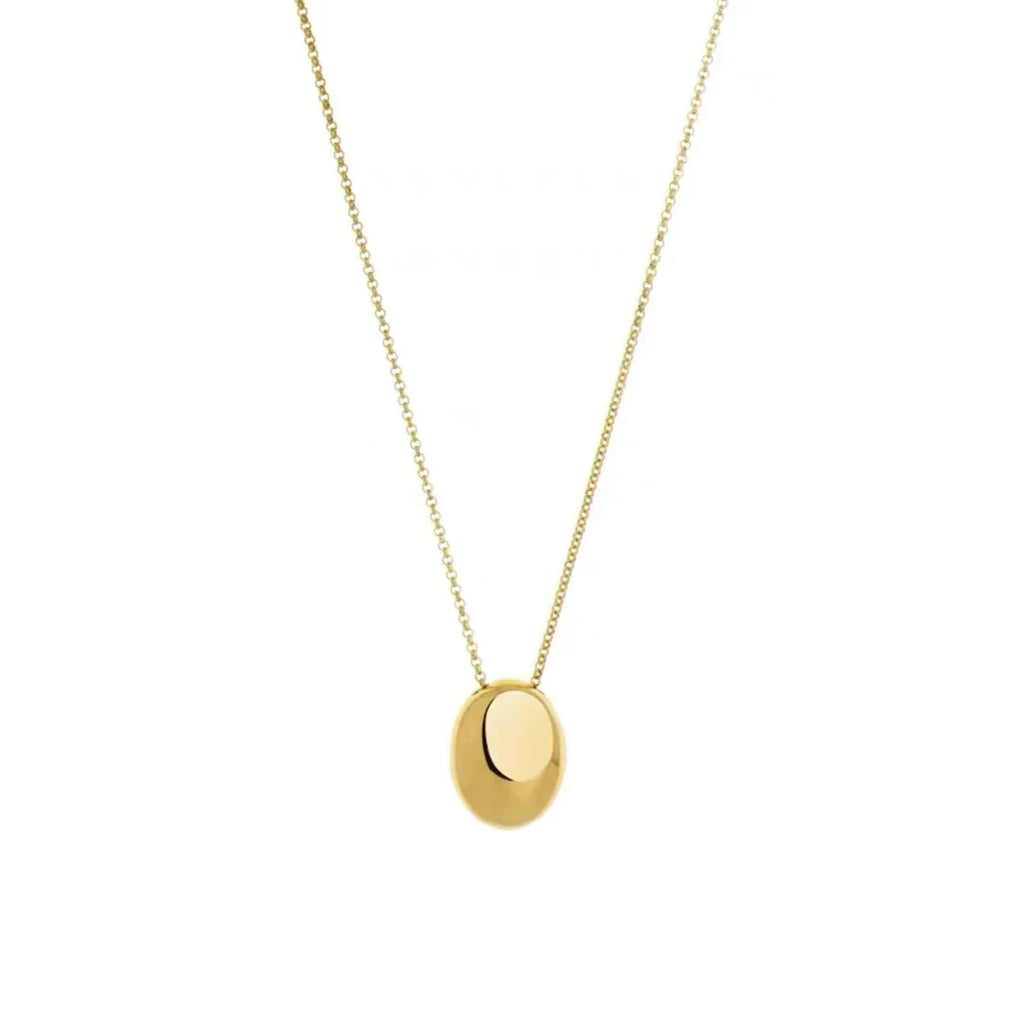 European and American Oval Pendant stainless steel Gold Color Long Necklace Fashion Jewelry Accessories Sweater Chian For Womens