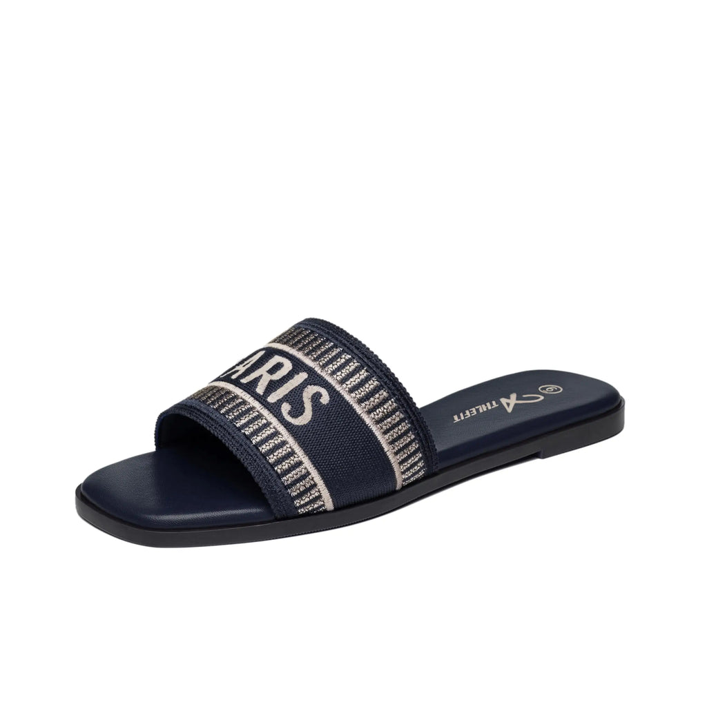 Summer Women Letter Flat Sandals Casual Comfortable Slip Slide 2024 Fashion Vintage Slippers Shoes Classic New