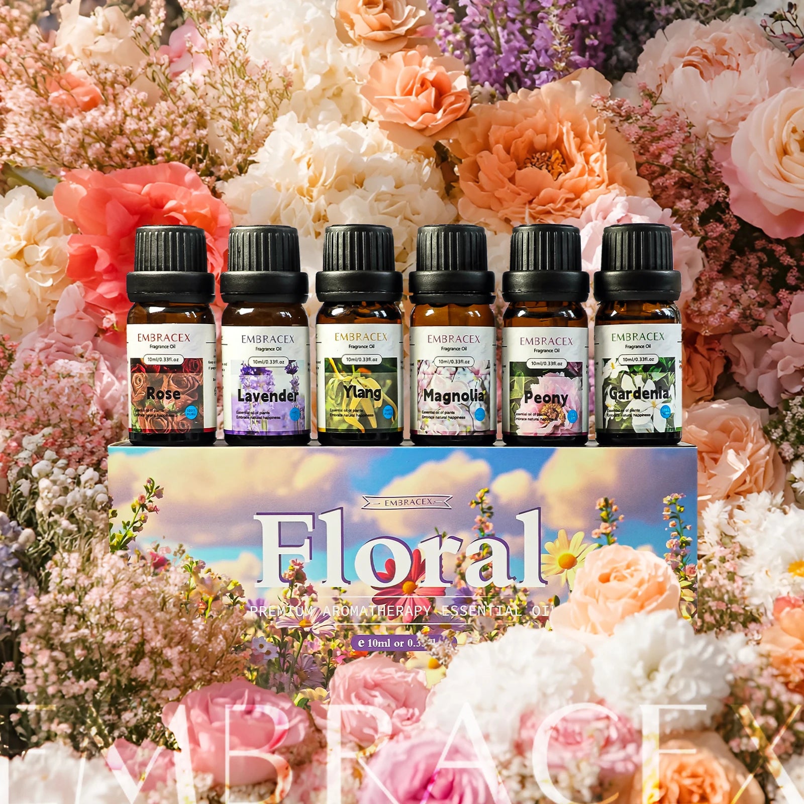 6PCS 10ML Floral perfume perfume for woman original long lastin-Rose Ylang Lavender Magnolia Gardenia Peony-import perfume