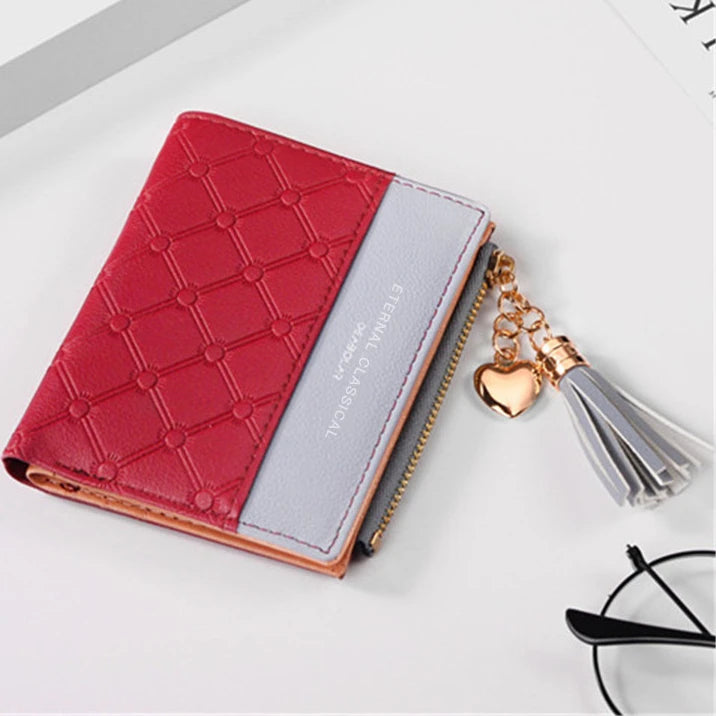 Tassel Leather Wallet Women Small Luxury Brand Famous Mini Women Wallets 2024 New Lovely Purse Female Small Wallet for Women Bag