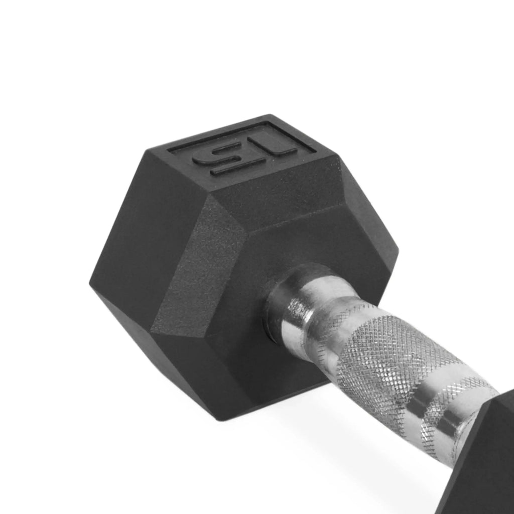8lb Pair Rubber Coated Hex Dumbbells, Non-Slip Grip & Quiet Floor Protection, Hexagon Shape Prevents Rolling for Home Gym