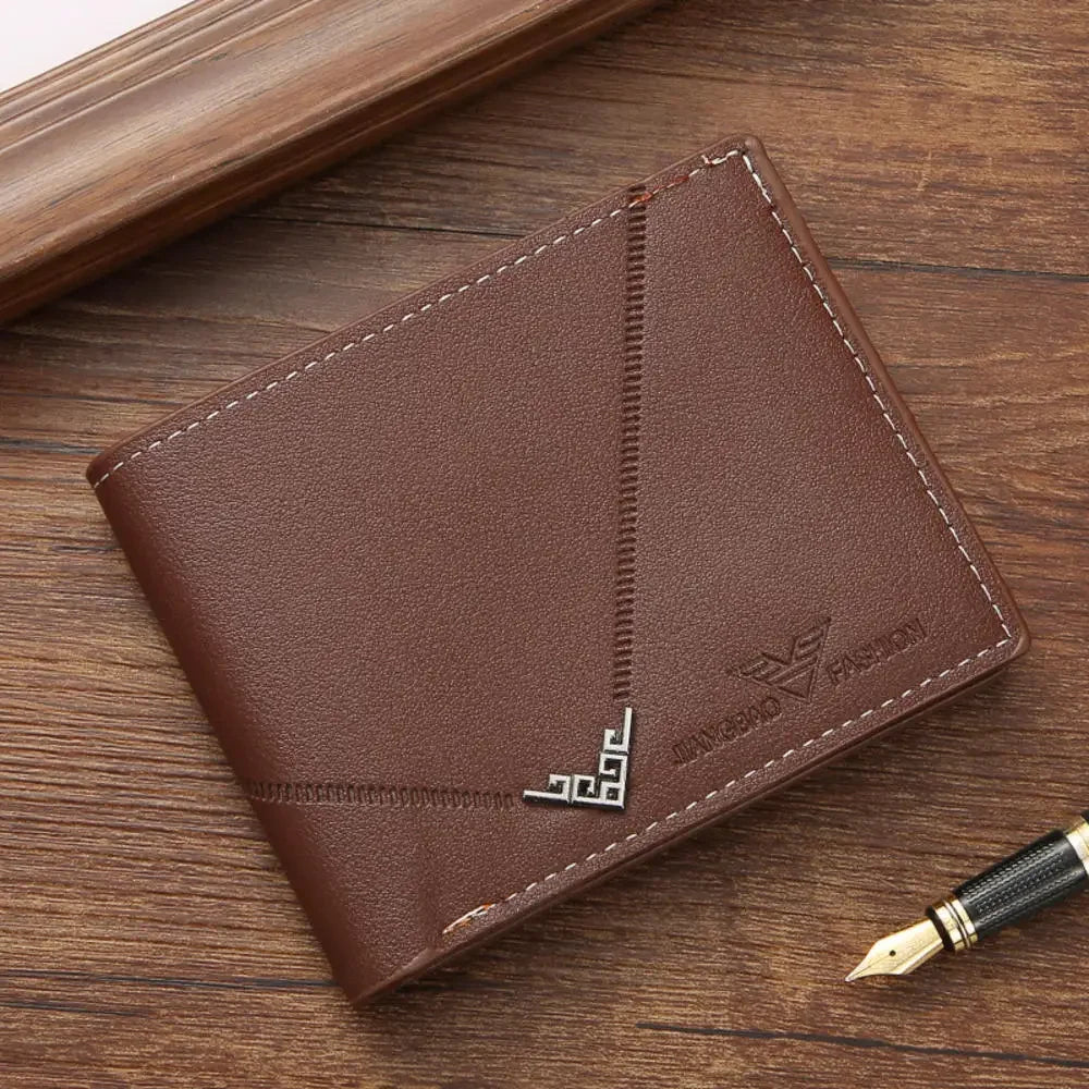 Men Short Pu Leather Wallets Vintage Thin Male Credit Card Holder Black Small Money Purses large capacity card holder Bag