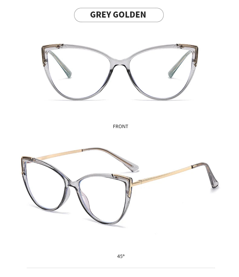 Personality Cat Eye Anti-Blue Light Spring Hinged Glasses Cross-Border Men Women Glasses Shopping Leisure Advanced Frames