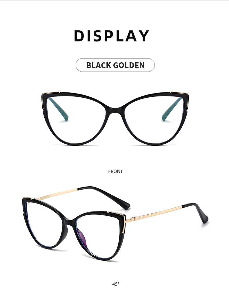 Personality Cat Eye Anti-Blue Light Spring Hinged Glasses Cross-Border Men Women Glasses Shopping Leisure Advanced Frames