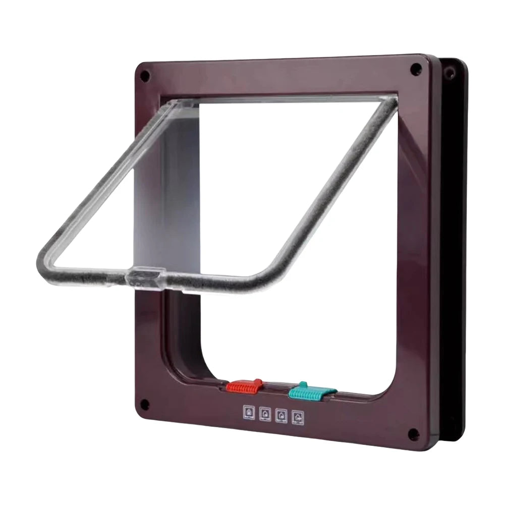 Puppy Kitten Safety In&out Pet Door with 4 Way Security Lock Dog Cat Flap Door Transparent Thin Cat Door Weatherproof Cat Flap