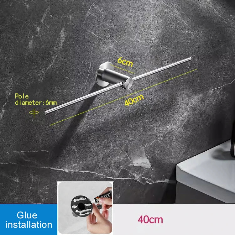 30/40/55cm Movable Towel Rack Towel Hanger Bath Towel Holder Wall Towel Bar Space Aluminum Bathroom Shelf Kitchen Storage Rack