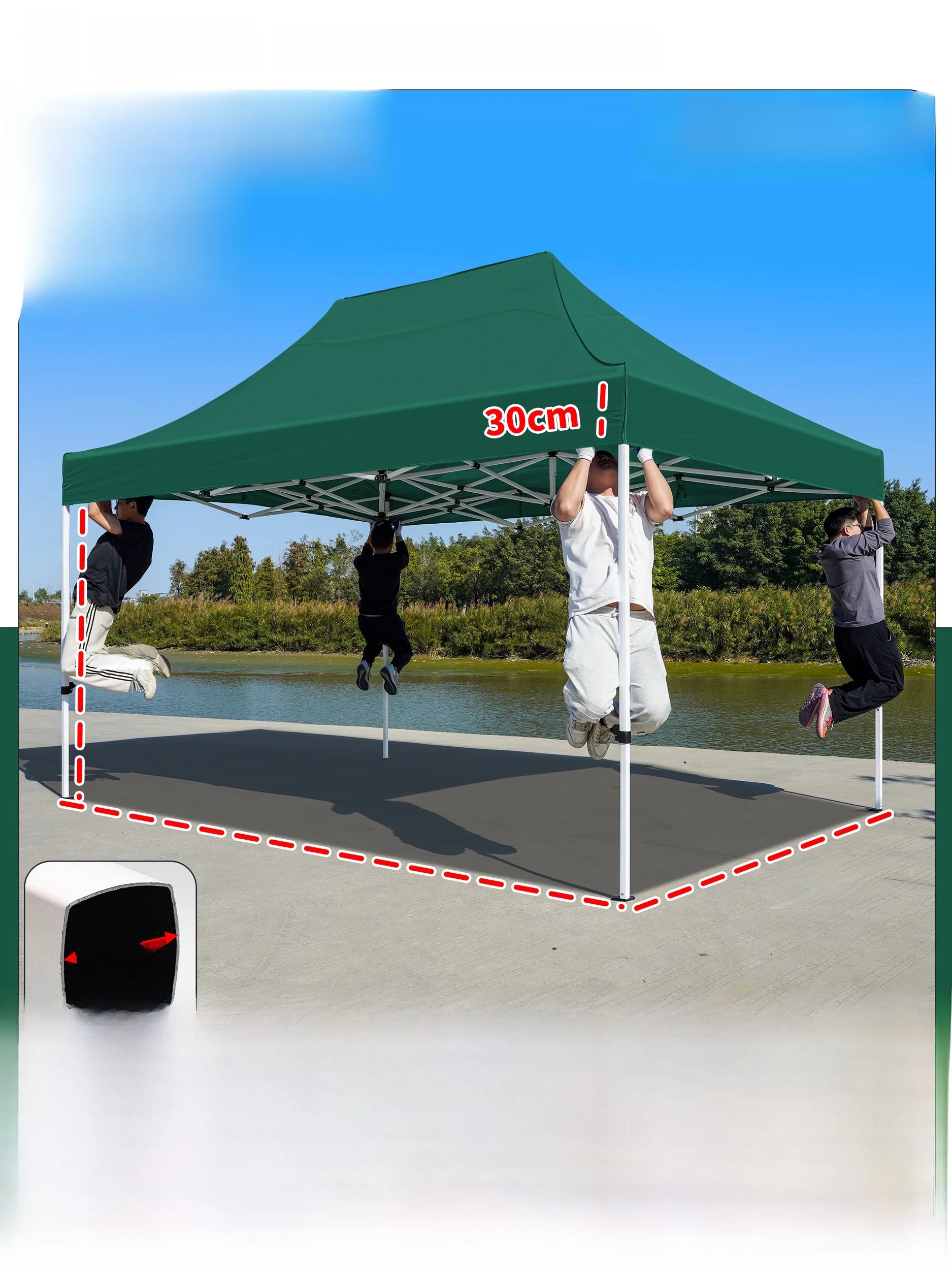 Thiened Four-Legged 3x6 Meters Tent Outdoor Rain And Sun elter Stall Special Outdoor Cam Travel Supplies Canopy