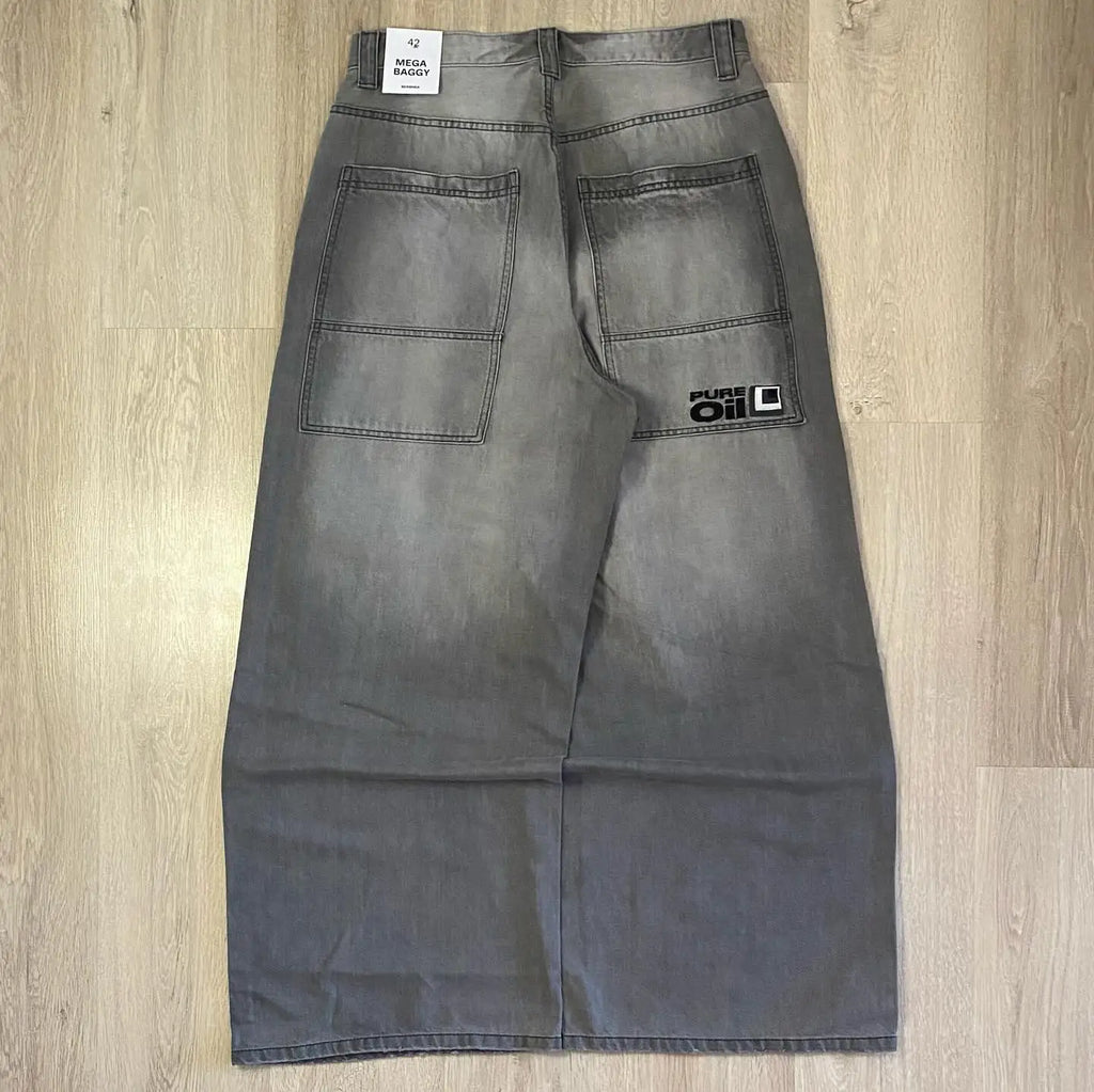 American Vntage Washing Make Old Rivets and Holes Jeans Women Y2K Street Straight Tube Baggy Slim Wide Legs and Long Pants Tide