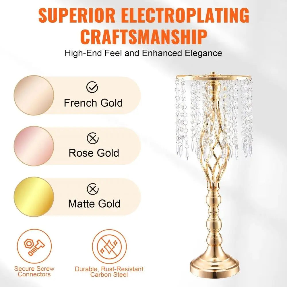 Set of 2 55cm/21.65 Tall Crystal Wedding & for party Decor Flower Stand Vases