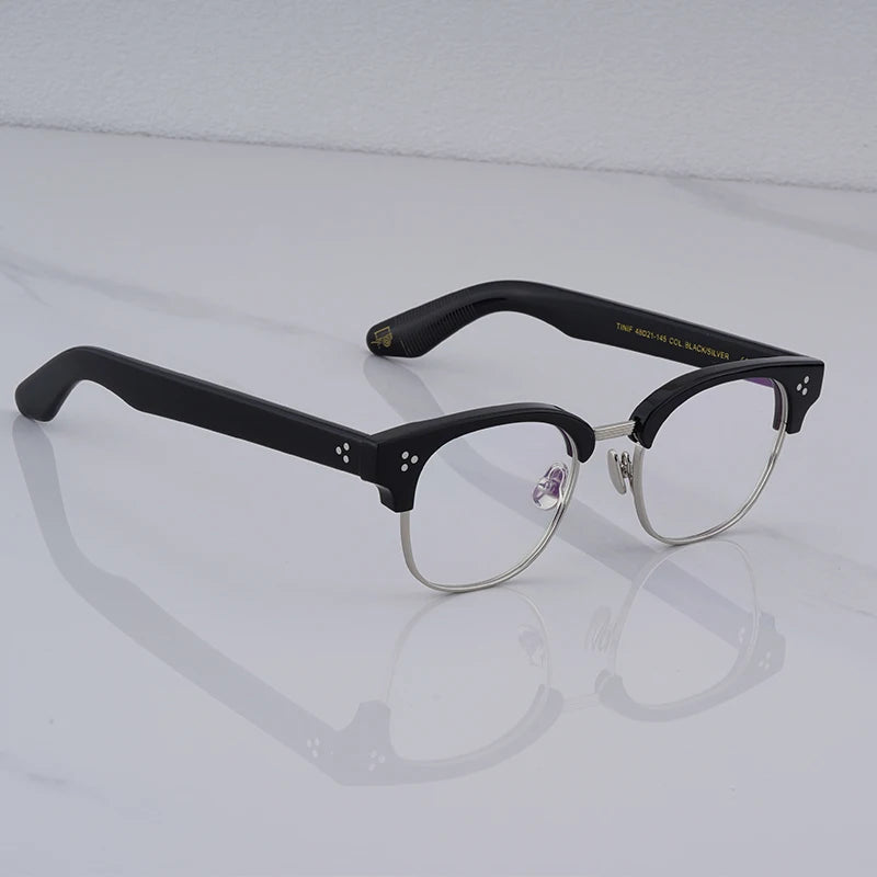 LEMTOSH Glasses Frames TINIF For Men Women Acetate Alloy Square Classic Eyewear Designer Brand Vintage Fashion Eyeglasses