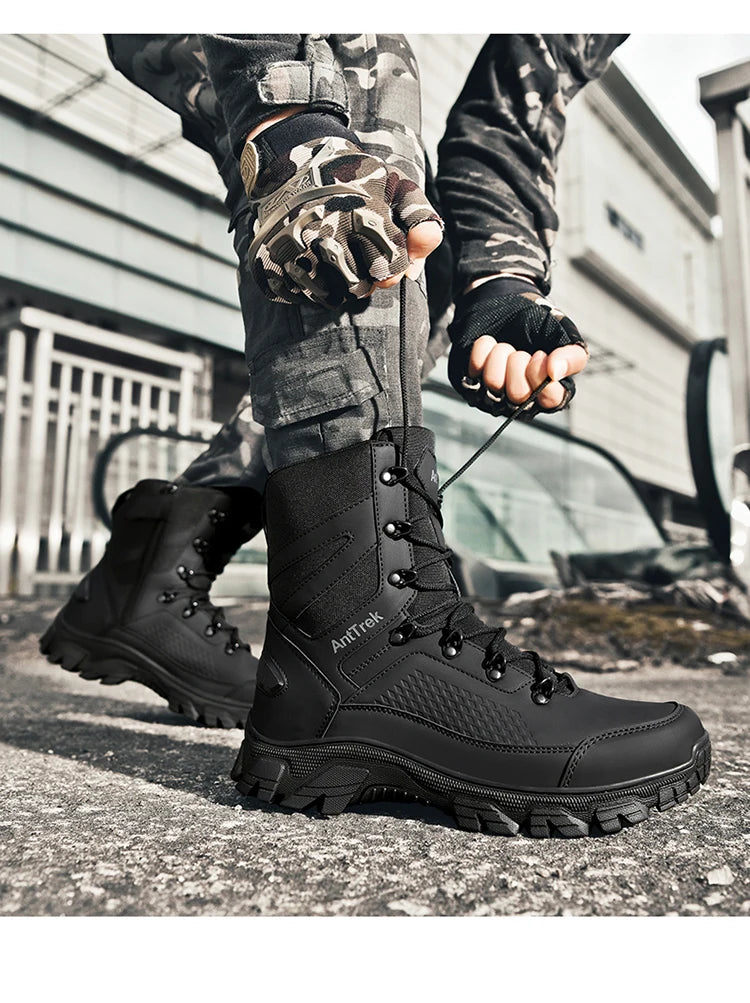 Hiking Shoes Men Outdoor Anti-slip Breathable Comfortable Casual Sports Shoes Men Thick-soled Shock-absorbing Combat Boots Men