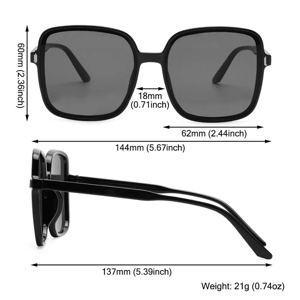 Oversized Sunglasses for Women Luxury Vintage Square Sun Glasses Classic UV400 Big Frame Lady Eyewear