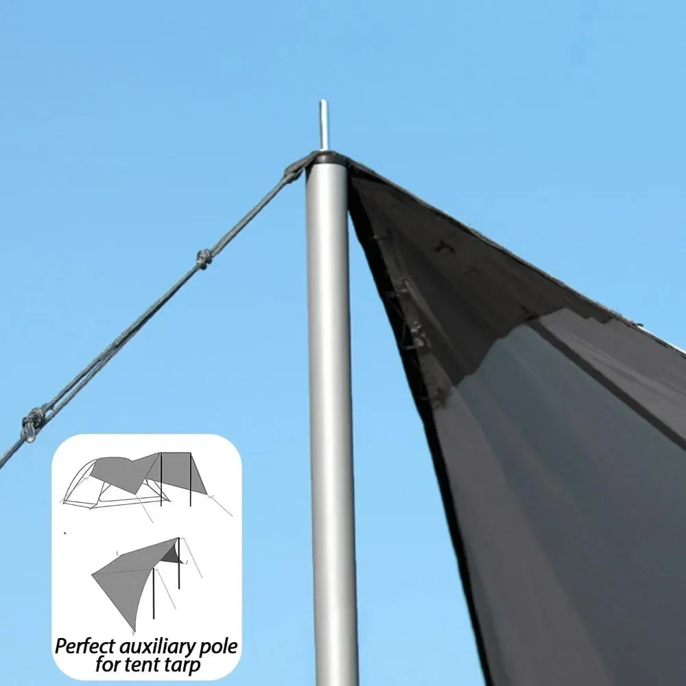 Set of 2 Tent Tarp Poles Universal Telescopic Adjustable Aluminium Camping Awning Poles Tent Accessories for Headroom Canopy