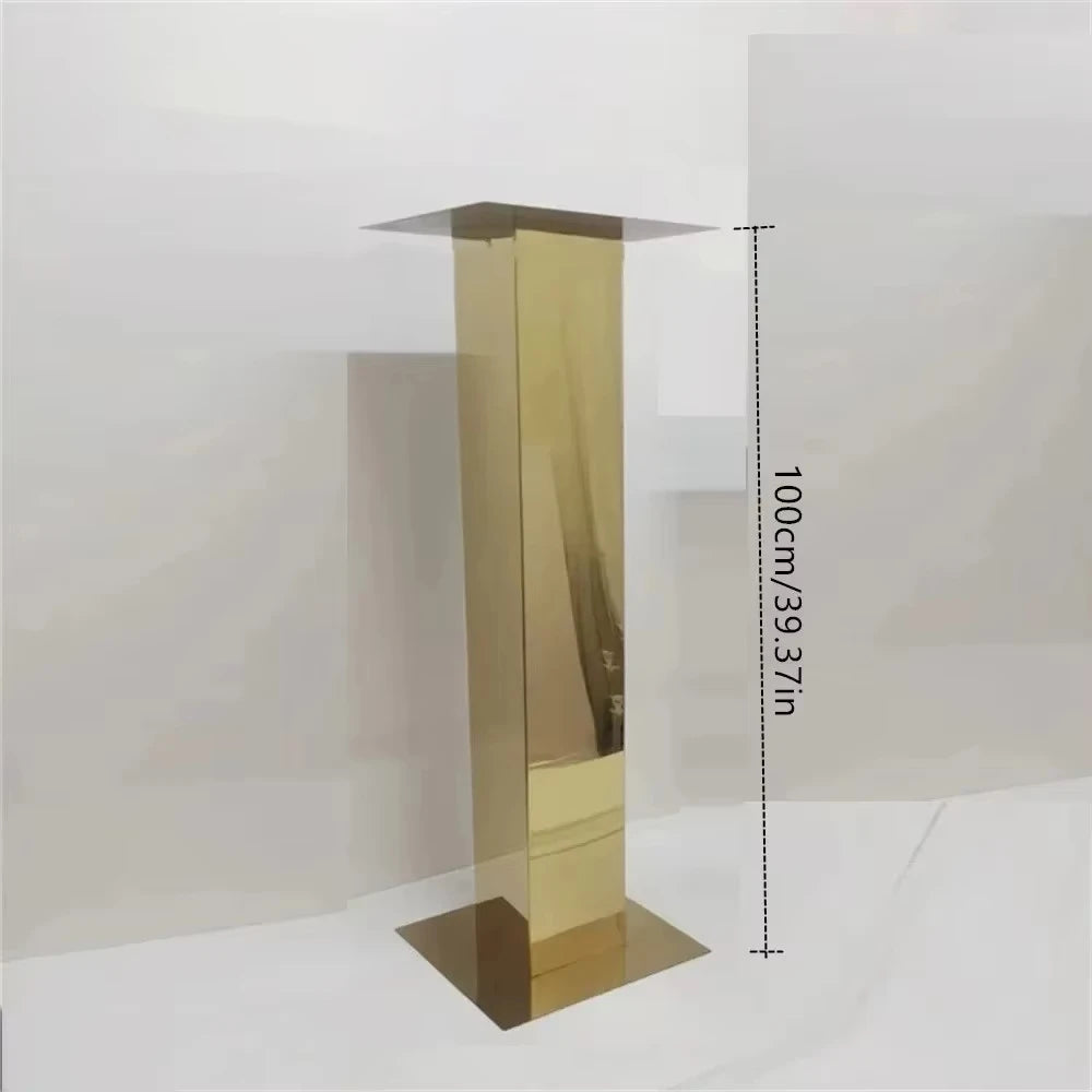 Metal Vase Wedding Table Centerpieces Stainless Steel Columnar Flower Stands Road Guide Christmas Party Hotel Decoration