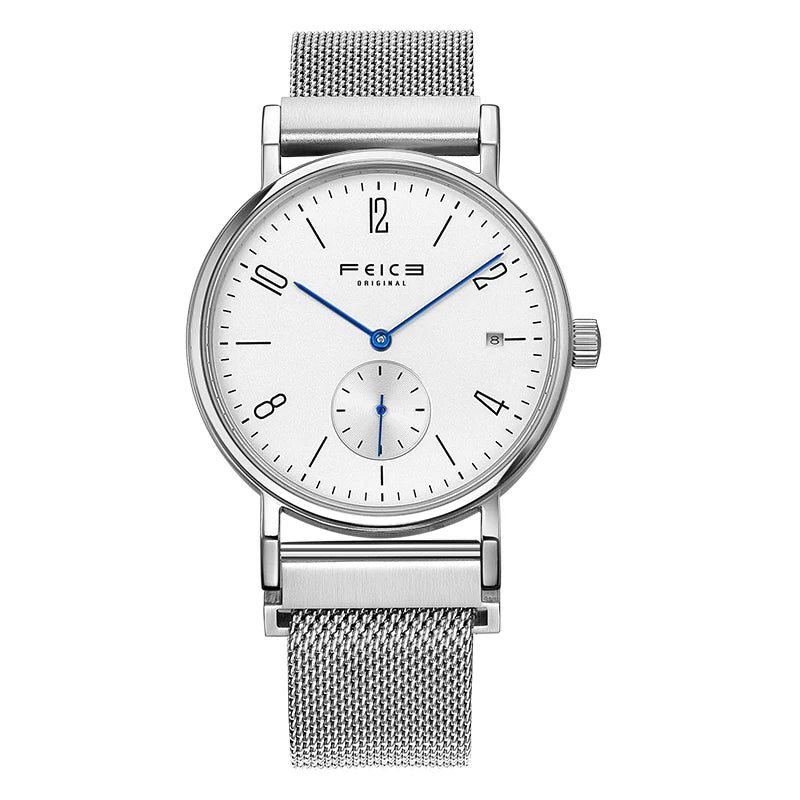 FEICE Unisex Wristwatch Bauhaus Men's Watches Automatic Mechanical Watch Stainless Steel Waterproof Casual Fashion Watch FM201