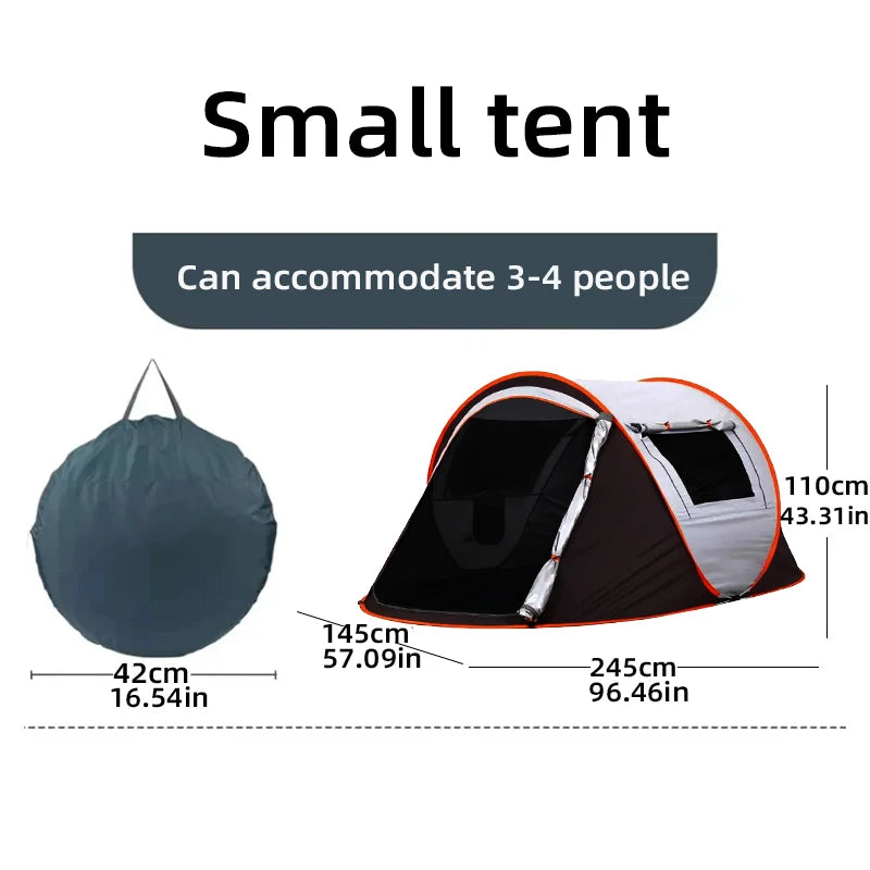 One tent for 3-4 people, camping tent, family tent, travel tent, waterproof and sun protection, suitable for camping and hiking