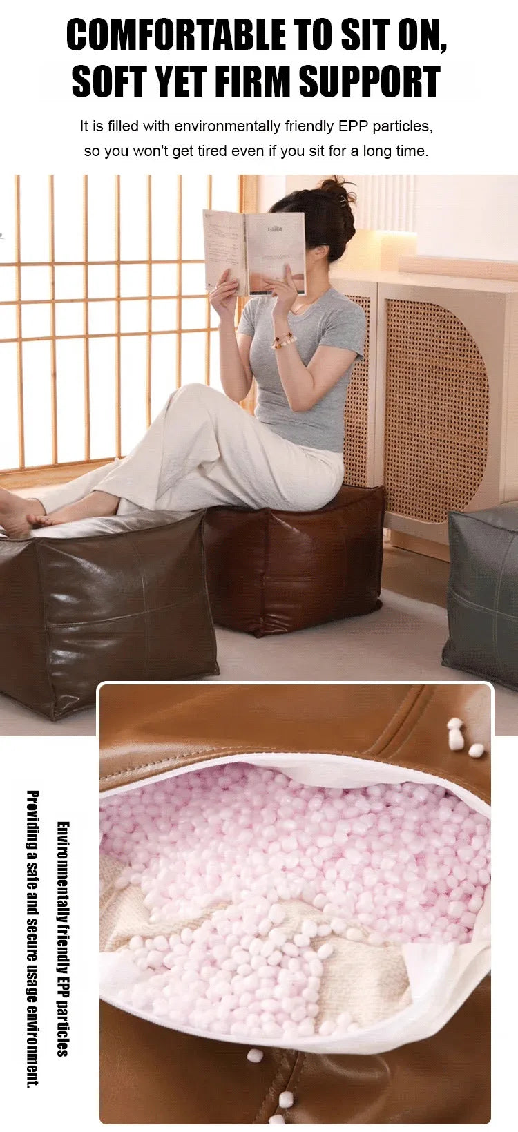 Living Room Sofa Collection Short Stool Idle Clothes DIY Lazy Sofa Household Sitting Pier Bay Window Stool Clothes Storage Bag