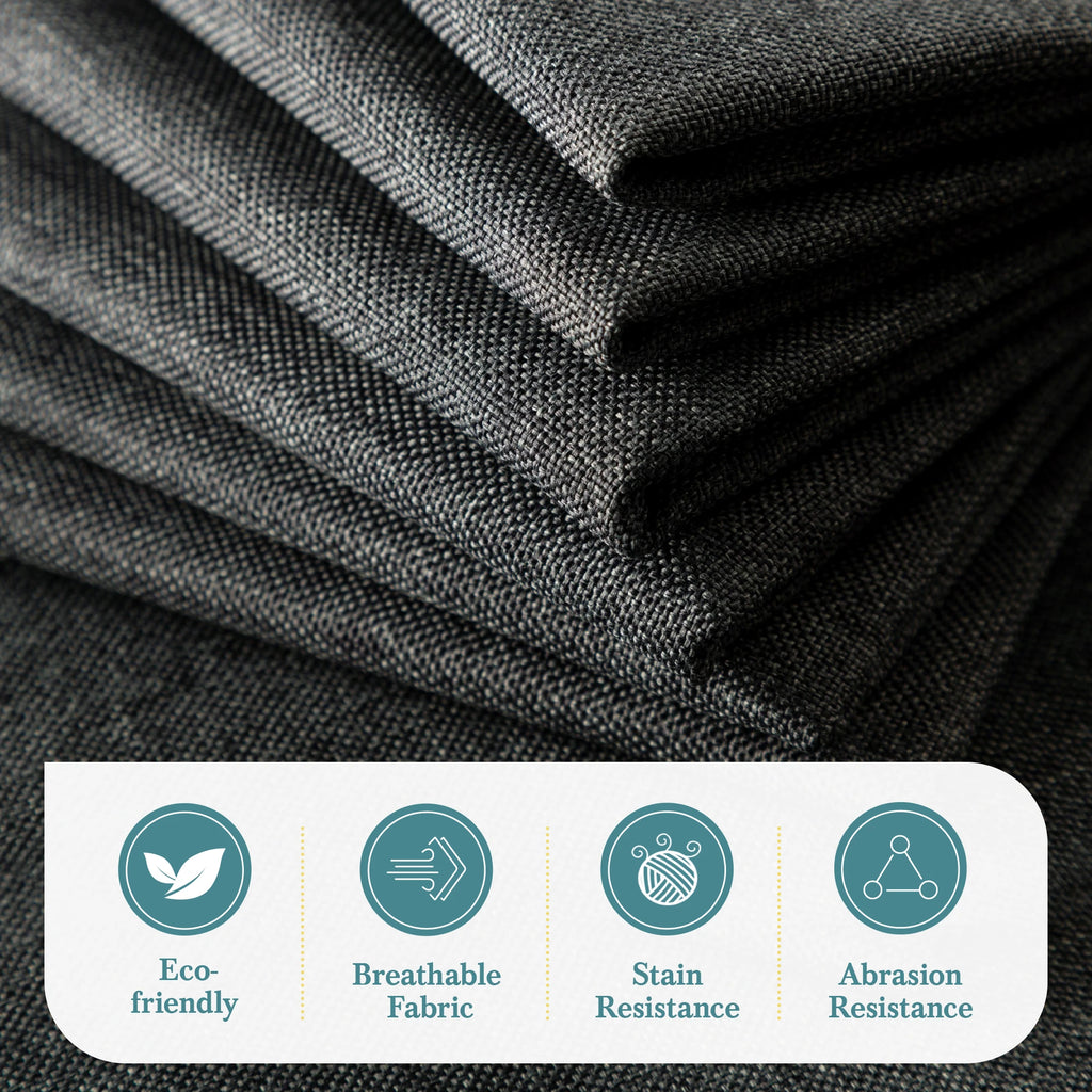 HOOMIC Classic Bed Frame with Button Tufted Wingback Headboard, Upholstered Platform Bed with Wooden Slats Support Allewie