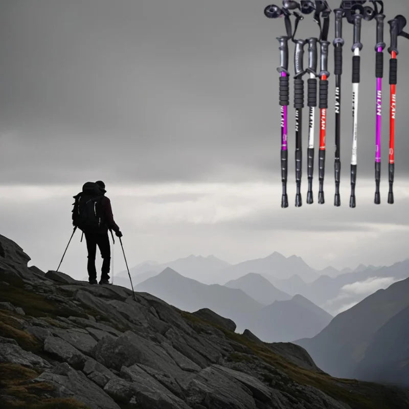 Hiking Trekking Poles, Collapsible,Lightweight, Anti Shock, Hiking or Walking Sticks,Adjustable Hiking Pole for Men and Women