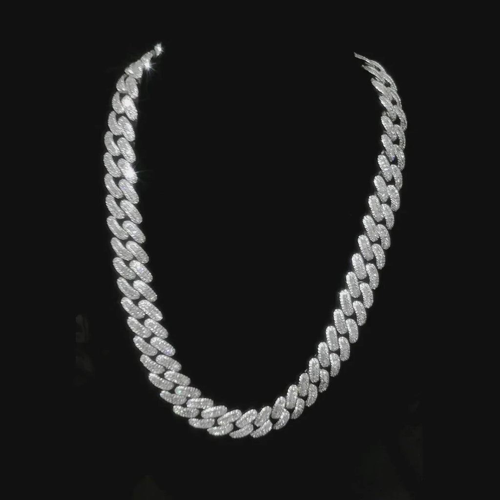 Aokaishen Baguette Miami Cuban Link Chain for Men Neckace Choker Real Gold Plated Hip Hop Fashion Jewelry