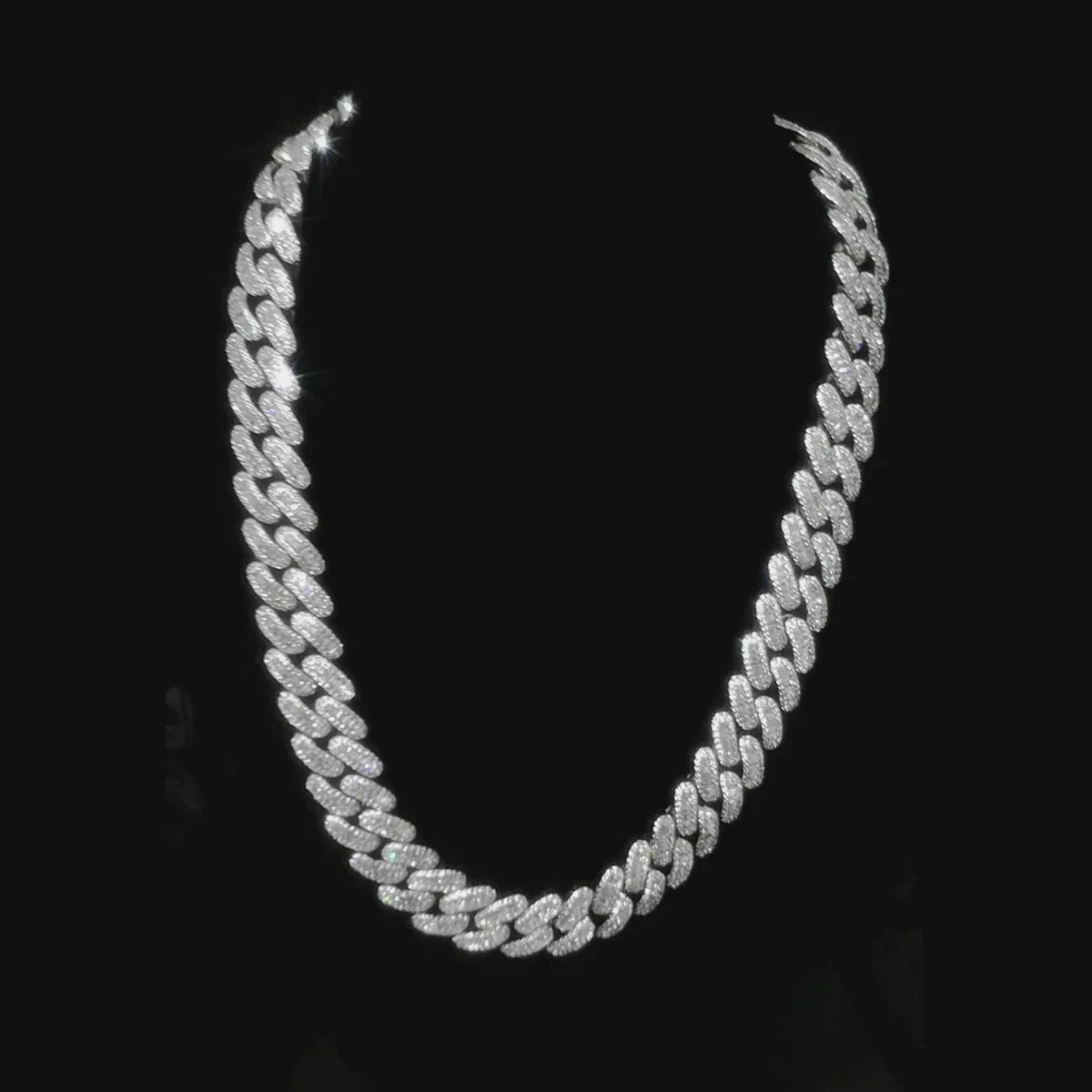 Aokaishen Baguette Miami Cuban Link Chain for Men Neckace Choker Real Gold Plated Hip Hop Fashion Jewelry