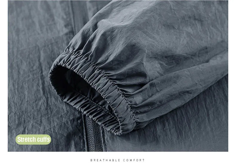 Summer Waterproof Hiking Jackets Men Fishing Cycling Hooded Gym Sports Running Coat Outdoor Sun-Protective Thin Jacket Clothing