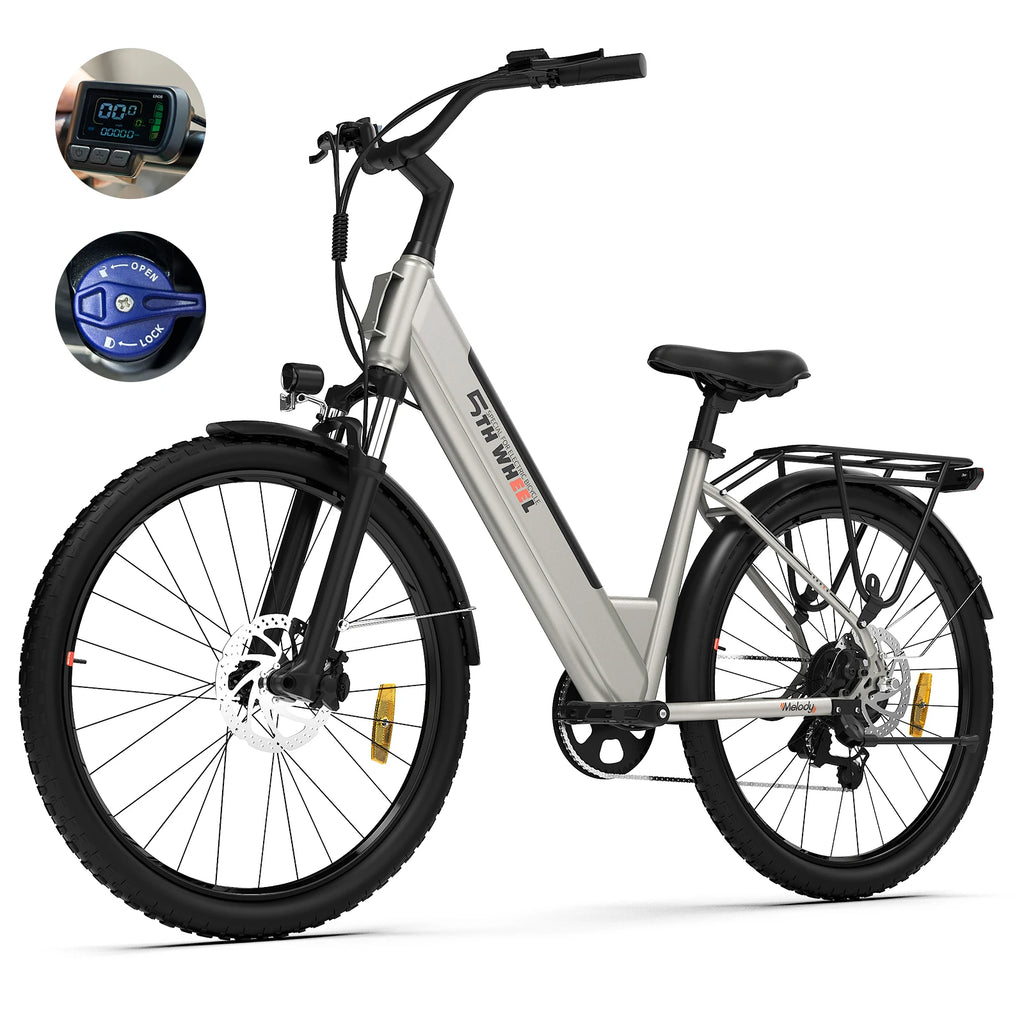 5TH WHEEL AB18 Electric Bike for Adult with 350W Motor, 26" EBike with 36V 10.4Ah Removable Battery Ebike