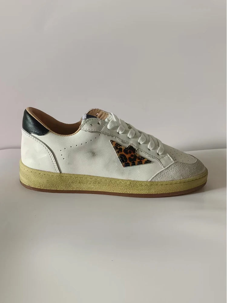 Spring Summer Fashion Daily Casual Low-top Lace-Up Shoes Men's Round Toe Breathable Patchwork Anti-Skid Flat Bottom Sports Shoes