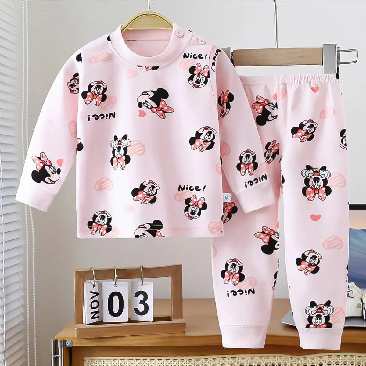 Baby Boys Clothes Sets cotton Bear Boys Girls Long Sleeve Top +Pants 2pcs Kids Clothes pajamas Suit