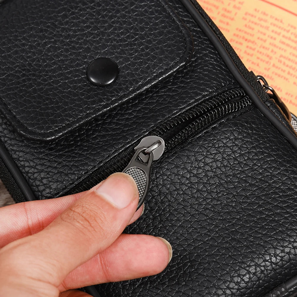 Men Waist Fanny Pack Multifunctional Shoulder Bag Zipper Belt Bum Pouch Coin Key Pouch Outdoor Purse Camping Hunting Bag