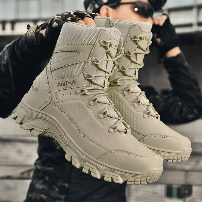 Hiking Shoes Men Outdoor Anti-slip Breathable Comfortable Casual Sports Shoes Men Thick-soled Shock-absorbing Combat Boots Men