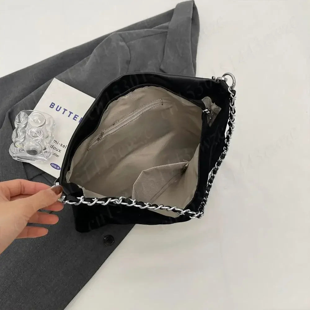 Women Suede Shoulder Bag with Inner Pocket Crossbody Purse Zipper Closure Hobo Bag Handbag Trendy Clutch Purse for Work Travel