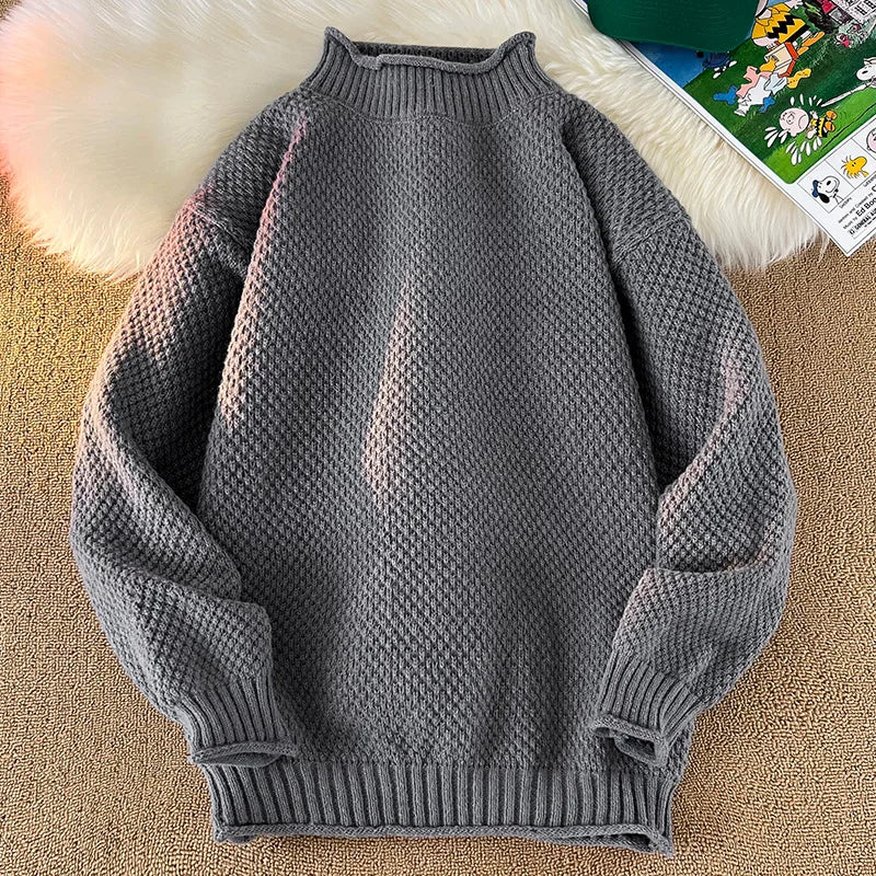 2024 New Vest Sweater Popular Men's Comfortable Warm Sweater Men's Autumn and Winter Warm Sweater Wear Crewneck Knit Sweater