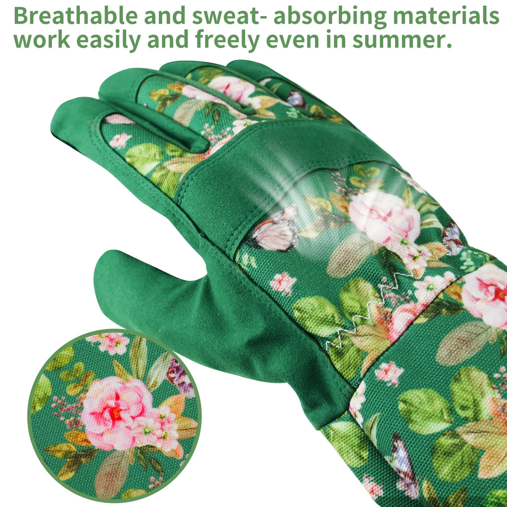Long Sleeve Gardening Gloves for Women Durable Breathable Comfortable Thorn Proof for Garden Rose Yard & Outdoor Work Protection