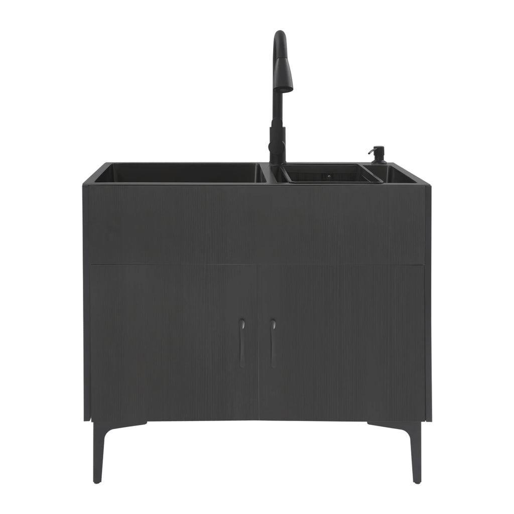Laundry Sink with Cabinet Sink with Pull-Out Faucet and Cabinet Freestanding Kitchen Sink