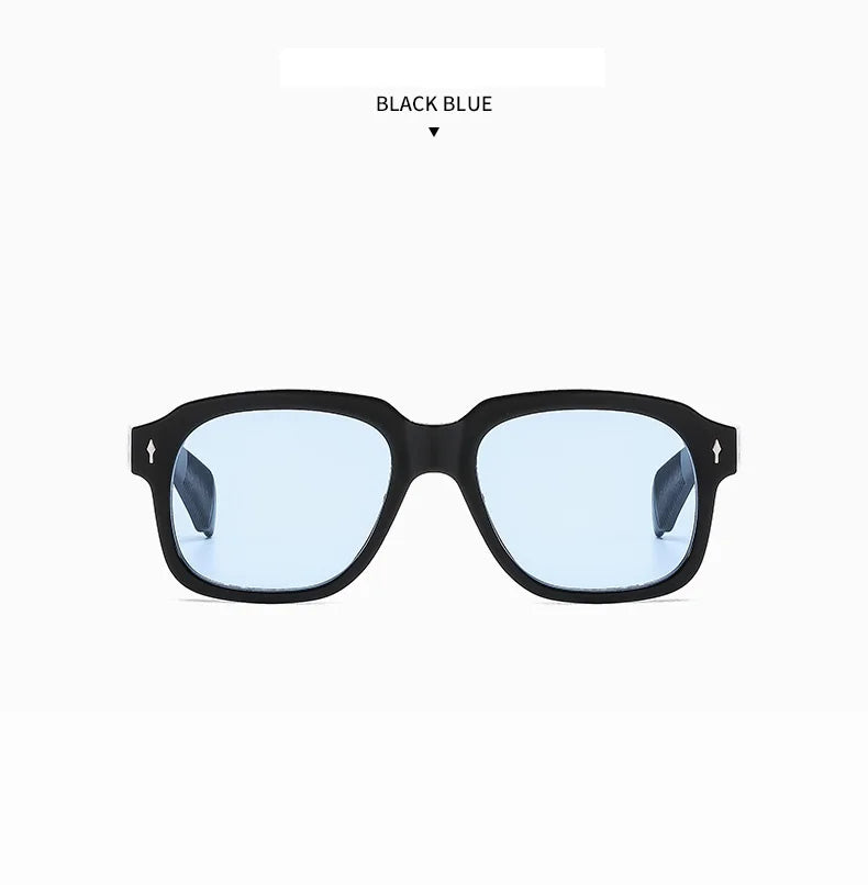 Women Square Sunglasses Ins Popular Men Vintage Rivets Punk Female Shades UV400 Fashion Male Sun Glasses