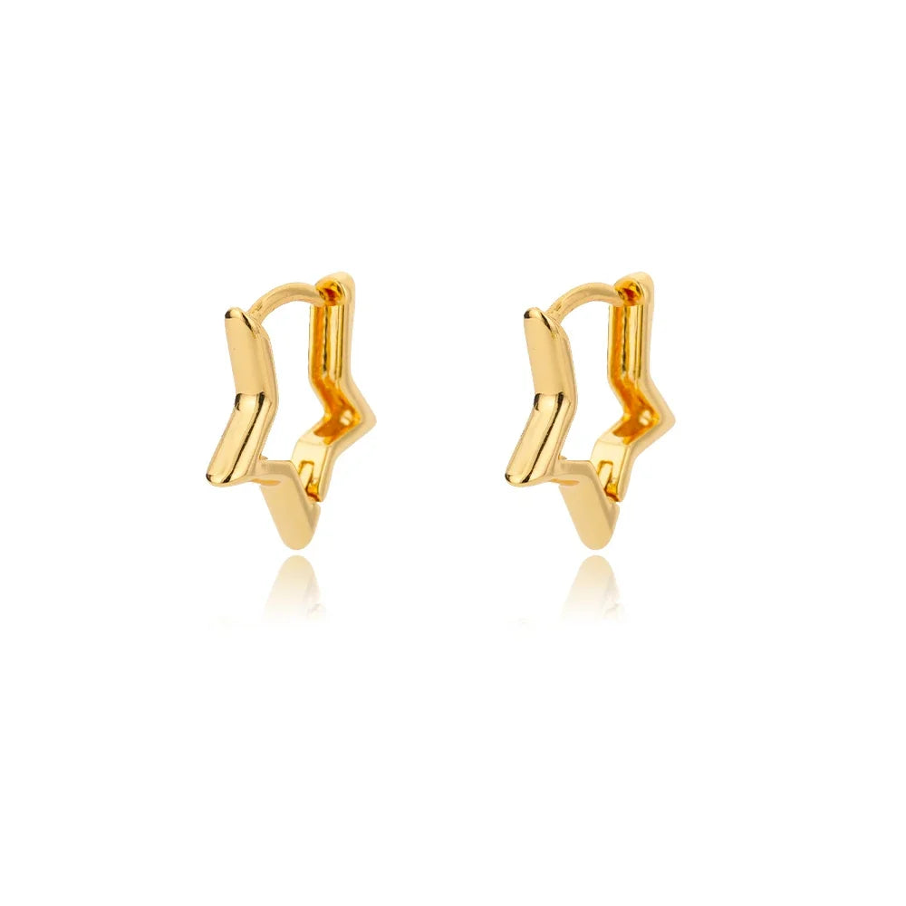Stainless Steel Star Hoop Earings For Women 2024 Trend New In Luxury Gold Color Earrings Ear Jewelry Gift pendientes mujer