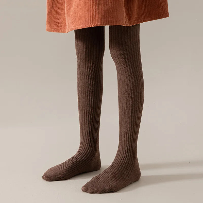 Children Fashion Tights Baby Girl Pantyhose Cotton Knitted Stocking Toddler Kids Solid Leggings Casual Pants For 0-12Y