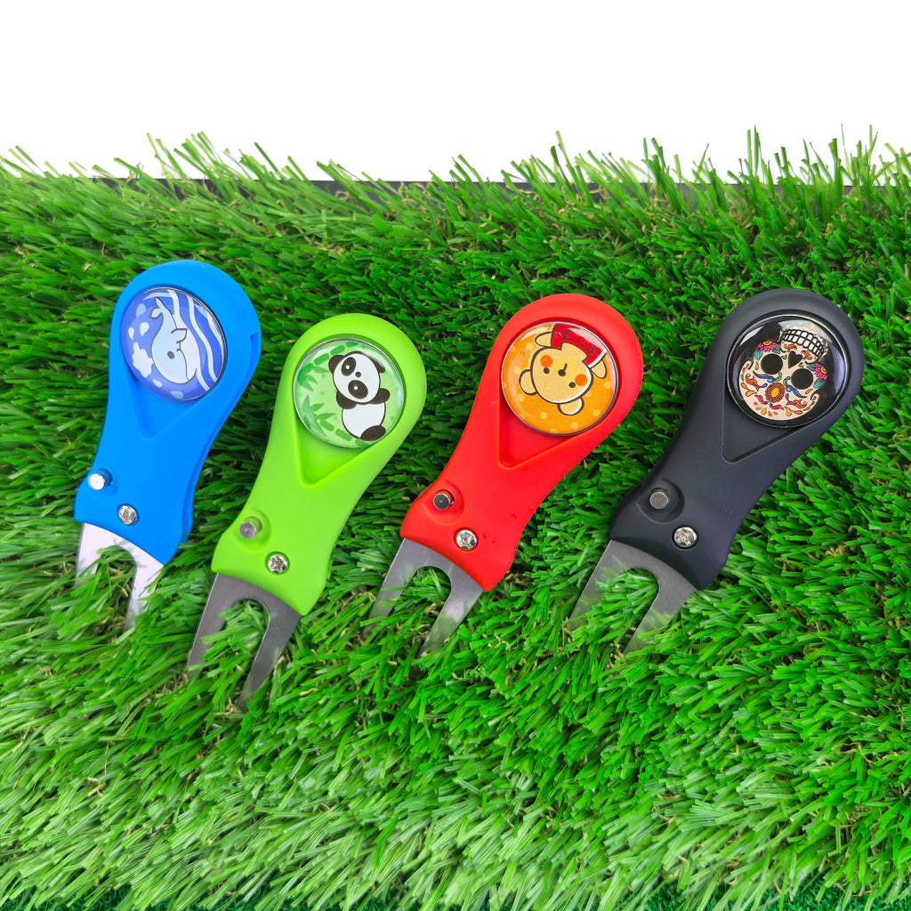 4-Color Golf Green Fork Set Lawn Repair and Turf Maintenance Tools for Golf Course Cleaning and Care Accessories