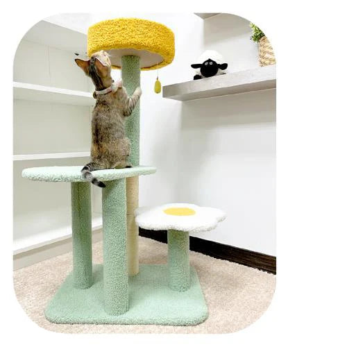 Pet Cat Product Multi-Level Cat Tree Kittens Activity Climbing Cat Flower Tower With Scratching Posts Kitty Pet Play House