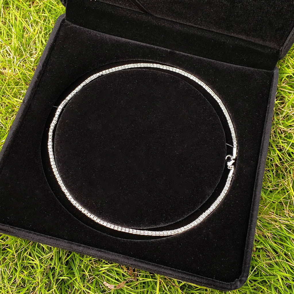 Aokaishen Round Snake Link Necklace Choker for Women Real Gold Plated Hip Hop Jewelry