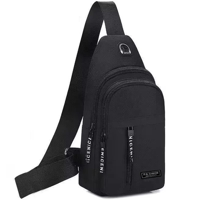 Men's cross-body bag for casual, sporty and travel use, single shoulder and front carrying style backpack