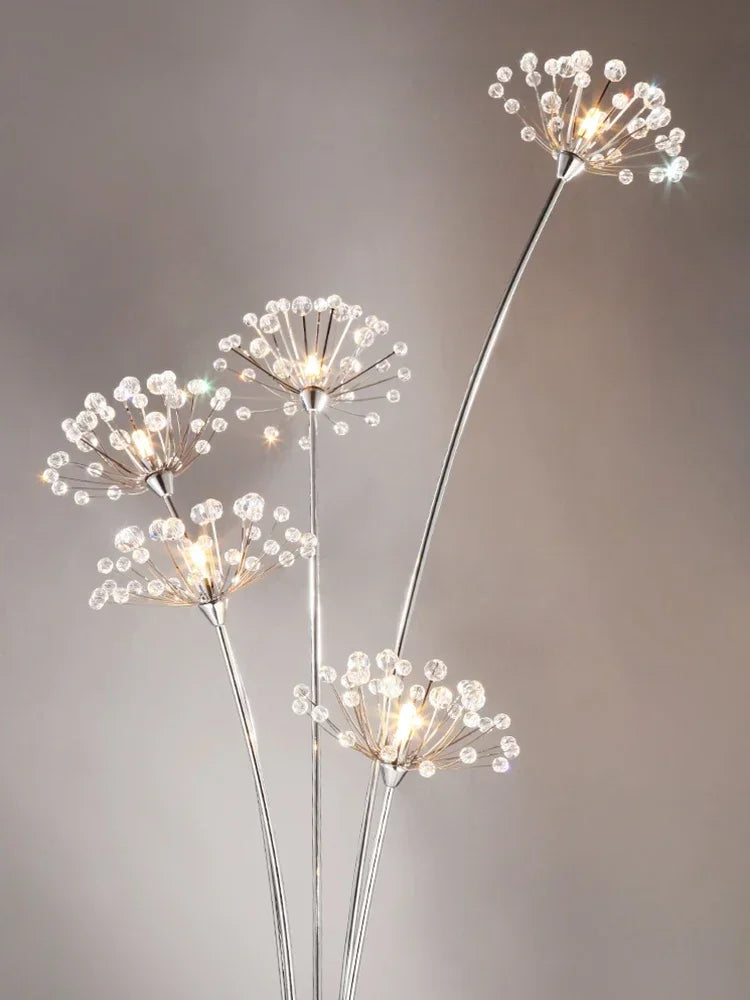 Modern Crystal Led Lighting Floor Lamp for Living Room Table Lamp Stainless Steel for Bedroom Crystal Floor Light for Kitchen