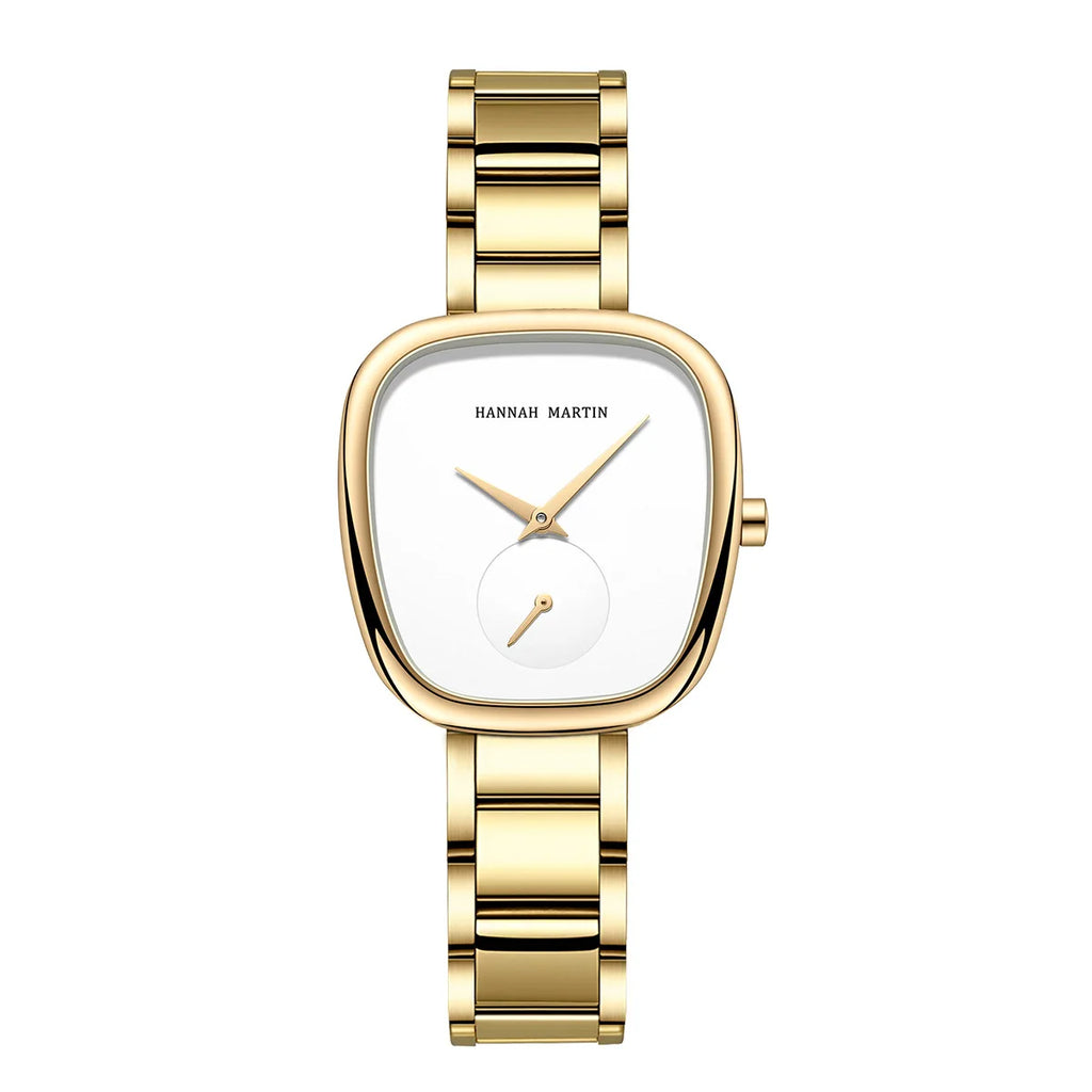 2023 New Women's Quartz Wristwatch 34mm Wine Barrel Rose Gold Black Stopwatch Fashionable Minimalist Style Oval Women's Watches